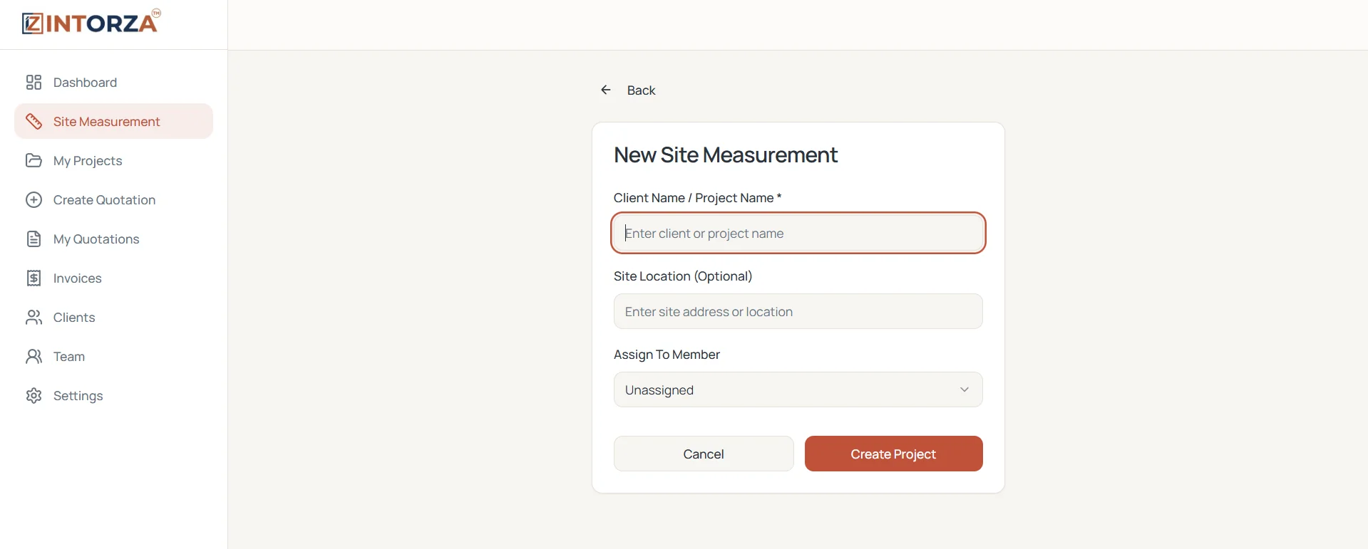 Start the quotation with a clearer view of the site